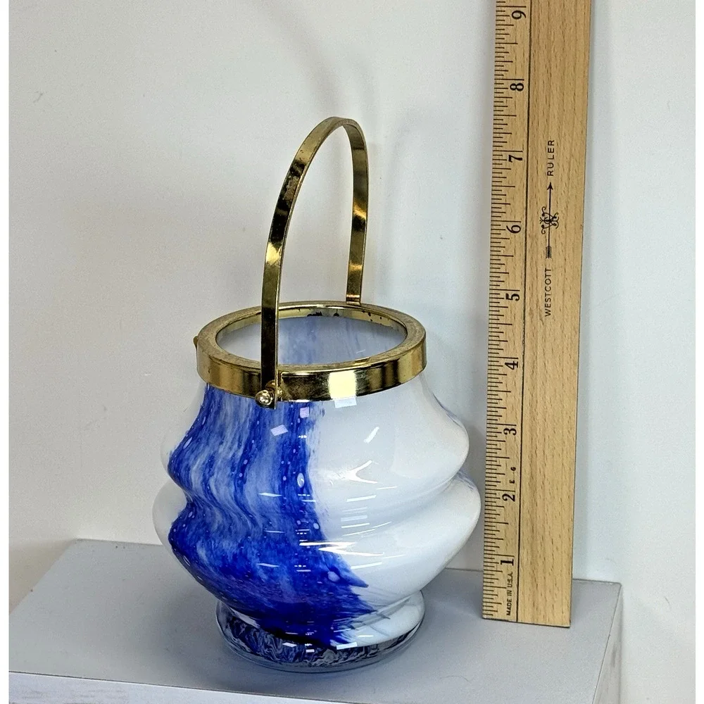 Vtg Handblown Art Glass‎ Mery Bomboniere Lavorazione a Mano Italy Candle Lantern